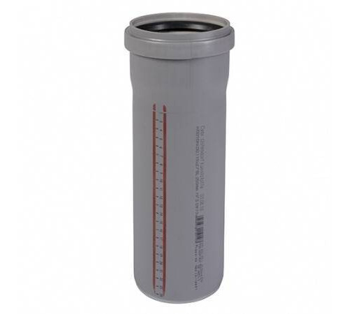 Труба канализационная Ostendorf HTEM 90x1000 мм с раструбом PP RAL 7037 114040