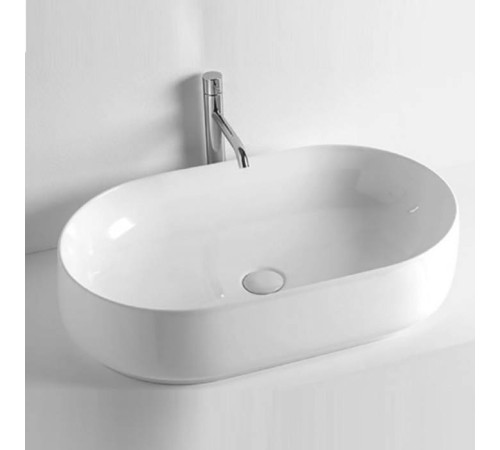 Раковина накладная Kerasan F10 70х44 см без отверстия белая 460601