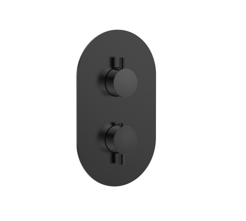 Термостат встраиваемый AQUAMET Siena на 3 потр. с внутр. частью черный матовый AQM8806MB