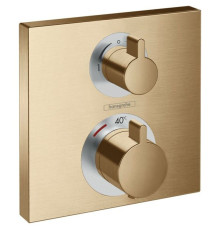 Термостат Hansgrohe Ecostat Square скрытого монтажа на 2 потребителя шлифованная бронза 15714140