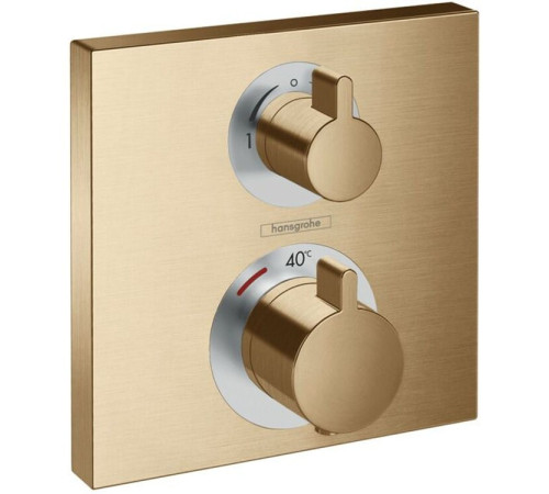 Термостат Hansgrohe Ecostat Square скрытого монтажа на 2 потребителя шлифованная бронза 15714140