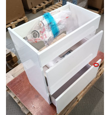 Тумба под раковину напольная Roca Debba 585х707х356 мм 2 ящика белый глянец ZRU9302708