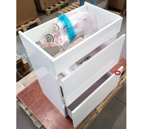 Тумба под раковину напольная Roca Debba 585х707х356 мм 2 ящика белый глянец ZRU9302708