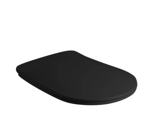 Сиденье для унитаза Kerasan Nolita SLIM с микролифтом черный матовый/хром 539131