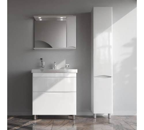 Тумба под раковину напольная AM.PM Like 80 см 2 ящика белый глянец M80FSX0802WG