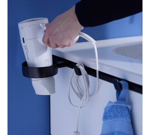 Держатель фена Burgbad Vry подвесной черный матовый ACJW001