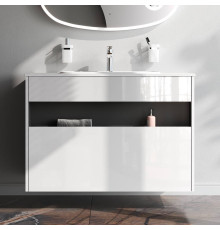 База под раковину AM.PM Func 100 см с нишей и 1 ящиком белый глянец M8FFUX1001WG