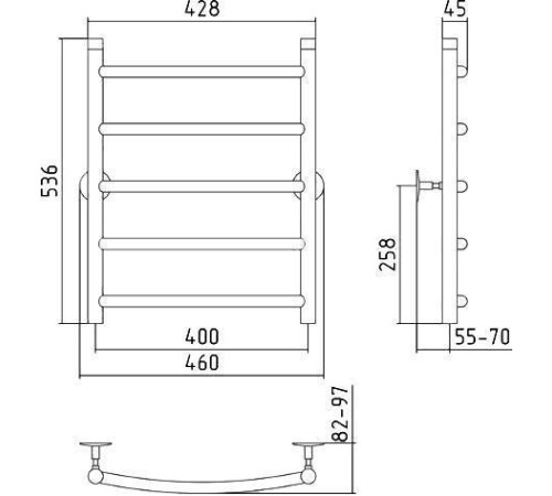 Полотенцесушитель водяной Стилье Универсал-50 46x53.6 см 00650-6040