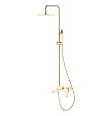 Душевая стойка Boheme Q со смесителем и верхним душем 20 см золото 148-GG