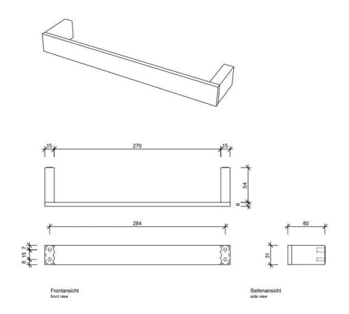 Полотенцедержатель Decor Walther Contract 30 см черный матовый 0650660