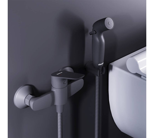 Смеситель для душа с гигиеническим душем AM.PM Like черный матовый 778000300