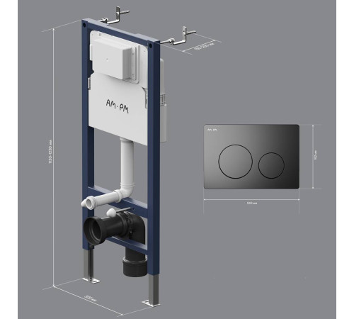 Инсталляция для подвесного унитаза AM.PM PrimeFit L с механической клавишей I012709.0138