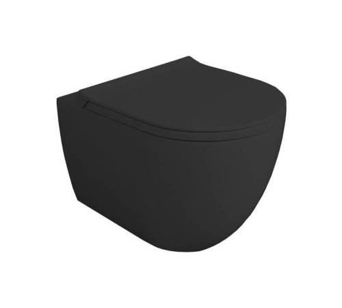 Унитаз подвесной Simas Vignoni Rimless со звукоизоляцией 37х48 см черный матовый VI28 nero matt
