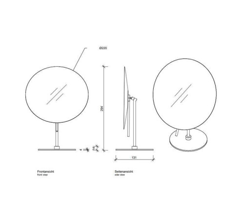 Зеркало косметическое Decor Walther SPT 71 20.5x30.5 см настольное 3x черный 0122560