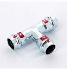 Тройник пресс Viega Prestabo оцинкованная сталь 18 мм 558628