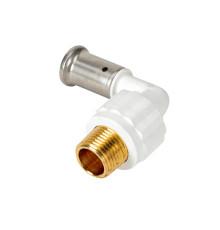 Угольник 90° пресс PVDF HENCO 20x1/2 НР белый 5PKW-2004