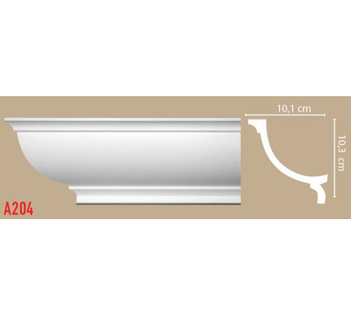 Плинтус потолочный DECOMASTER A204 полистирол 103х101х2000 мм A204