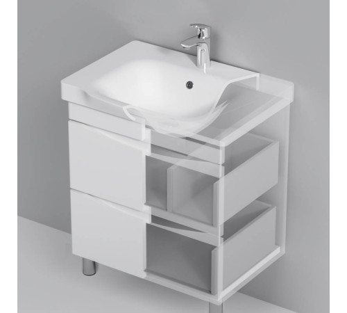 Тумба под раковину напольная AM.PM Like 65 см 2 ящика белый глянец M80FSX0652WG