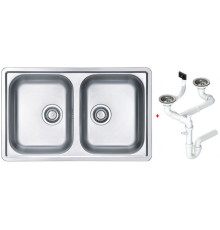 Мойка кухонная Alveus Line 90 790х500х160 мм оборачиваемая с сифоном 1066751