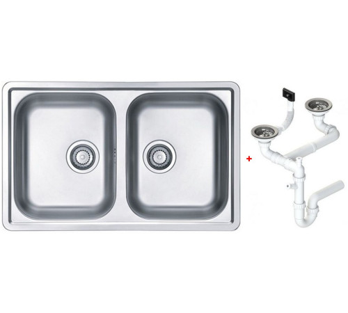 Мойка кухонная Alveus Line 90 790х500х160 мм оборачиваемая с сифоном 1066751