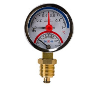 Термоманометр радиальный Экомера МД-04 63 мм 10 бар 120 °C G1/4-G1/2 МД0463G1МПа120РИ