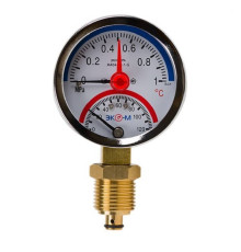 Термоманометр радиальный Экомера МД-04 63 мм 10 бар 120 °C G1/4-G1/2 МД0463G1МПа120РИ