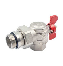 Кран шаровой угловой Tiemme 1 ВР/НР ручка-бабочка красная 2120048