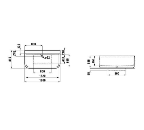 Ванна пристенная Laufen Sonar 160x81.5x46 см композит белый 2.2034.7.000.000.1