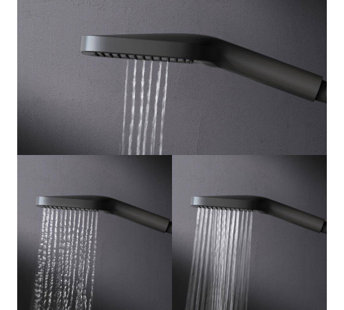 Душевая система с термостатом и смесителем-полкой для ванны AM.PM Func матовый черный F078F322