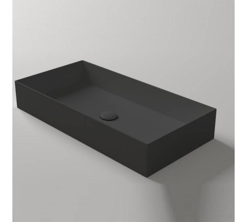 Раковина накладная Simas Agile 80х40 см без отверстий без перелива черный матовый AG80 Nero Matt