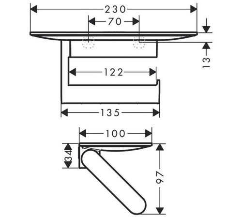 Держатель туалетной бумаги Hansgrohe WallStoris с полкой черный матовый 27928670