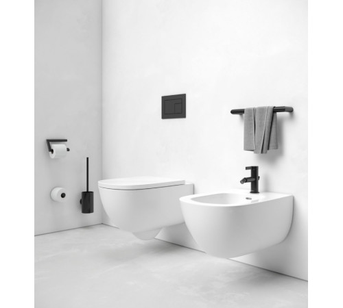 Полотенцедержатель KEUCO COLLECTION REVA 600 мм с крючком черный матовый 12801 370600