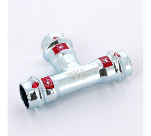 Тройник пресс Viega Prestabo оцинкованная сталь 18 мм 558628