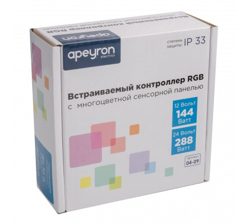 Панель-регулятора цвета RGB сенсорная встраиваемая Apeyron Electrics 04-09