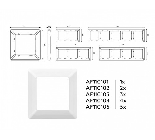 Рамка на 5 постов Ambrella Volt Line AF110105