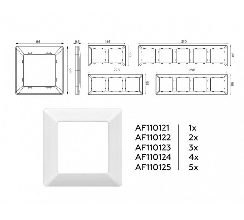 Рамка на 5 постов Ambrella Volt Line AF110125