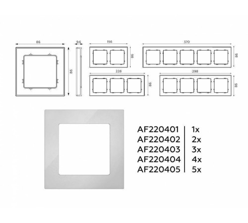 Рамка на 1 пост Ambrella Volt Techno AF220401