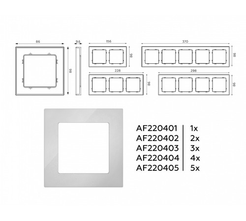 Рамка на 5 постов Ambrella Volt Techno AF220405