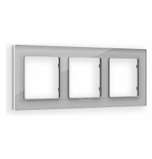 Рамка на 3 поста Ambrella Volt Platos Стекло органическое AF330403