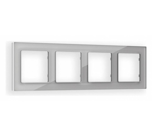 Рамка на 4 поста Ambrella Volt Platos Стекло органическое AF330404