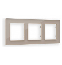 Рамка на 3 поста Ambrella Volt Platos Стекло натуральное AF380603