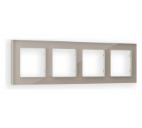 Рамка на 4 поста Ambrella Volt Platos Стекло натуральное AF380604