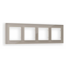 Рамка на 4 поста Ambrella Volt Platos Стекло натуральное AF380604