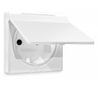 Накладка для розетки влагозащищенной с заземлением и со шторками с крышкой Ambrella Volt Quant AP1280