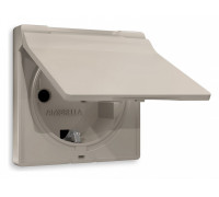 Накладка для розетки влагозащищенной с заземлением и со шторками с крышкой Ambrella Volt Quant AP3680