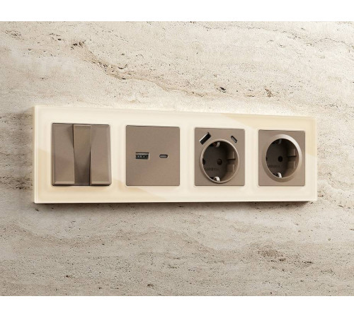 Накладка для розетки с заземлением Ambrella Volt Quant AP6360