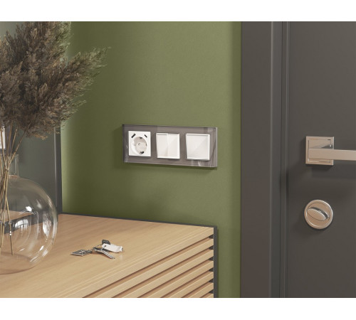 Выключатель перекрестный двухклавишный без рамки Ambrella Volt MA MA103030