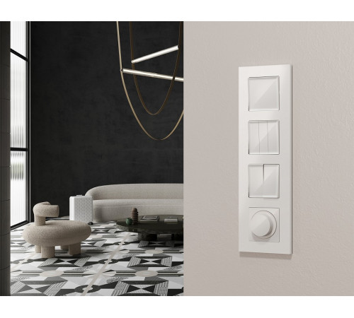 Выключатель перекрестный двухклавишный без рамки Ambrella Volt MA MA103030