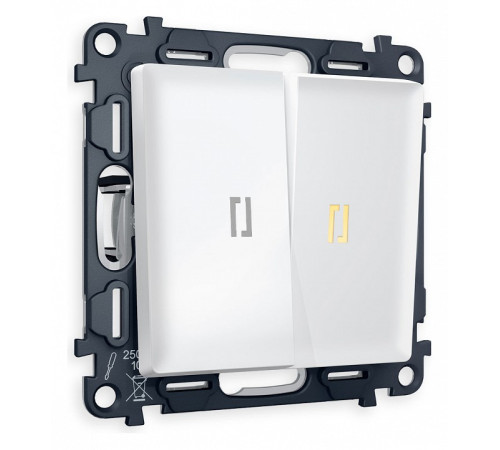 Выключатель двухклавишный с подсветкой без рамки Ambrella Volt Quant MA124010