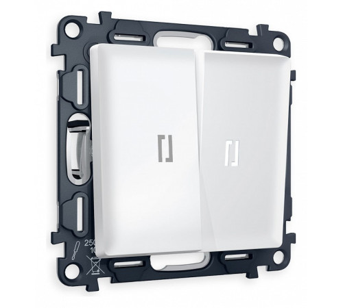 Выключатель двухклавишный с подсветкой без рамки Ambrella Volt Quant MA124015